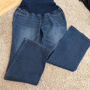 Indigo Blue Women's Maternity Classic Blue Boot Cut Jeans